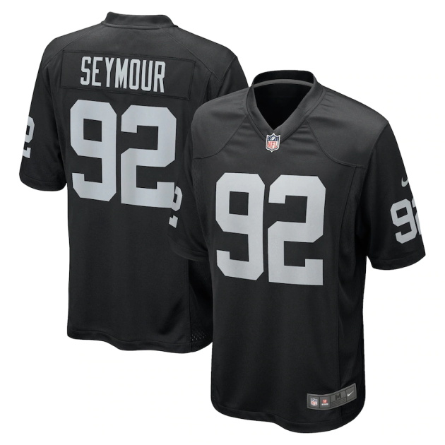 mens nike richard seymour black las vegas raiders retired player game jersey